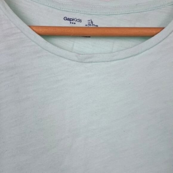 Gap Green (Soft Jade) Eyelet Lace Cap Sleeve Top Girls Size Large - Picture 3 of 9